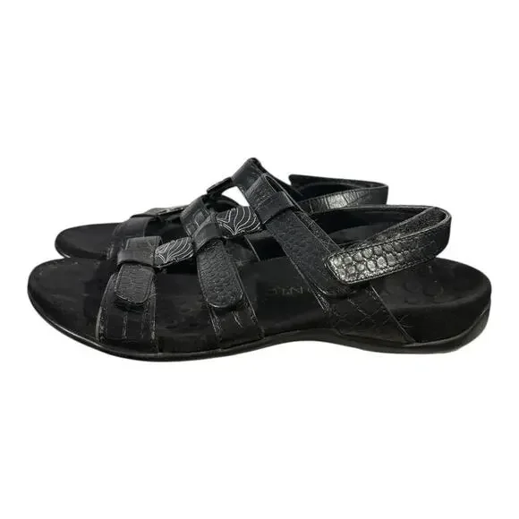Vionic Amber Adjustable Orthotic Sandals Women’s Black Crocodile Size 9 - Picture 4 of 8
